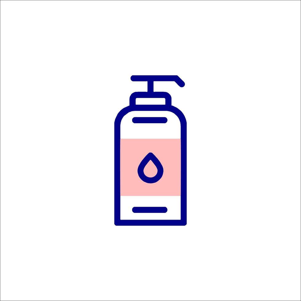 A bottle of soap with a drop of liquid in it vector