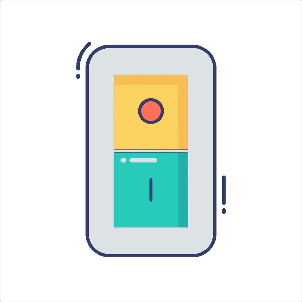 A phone with a button on it and a light switch vector