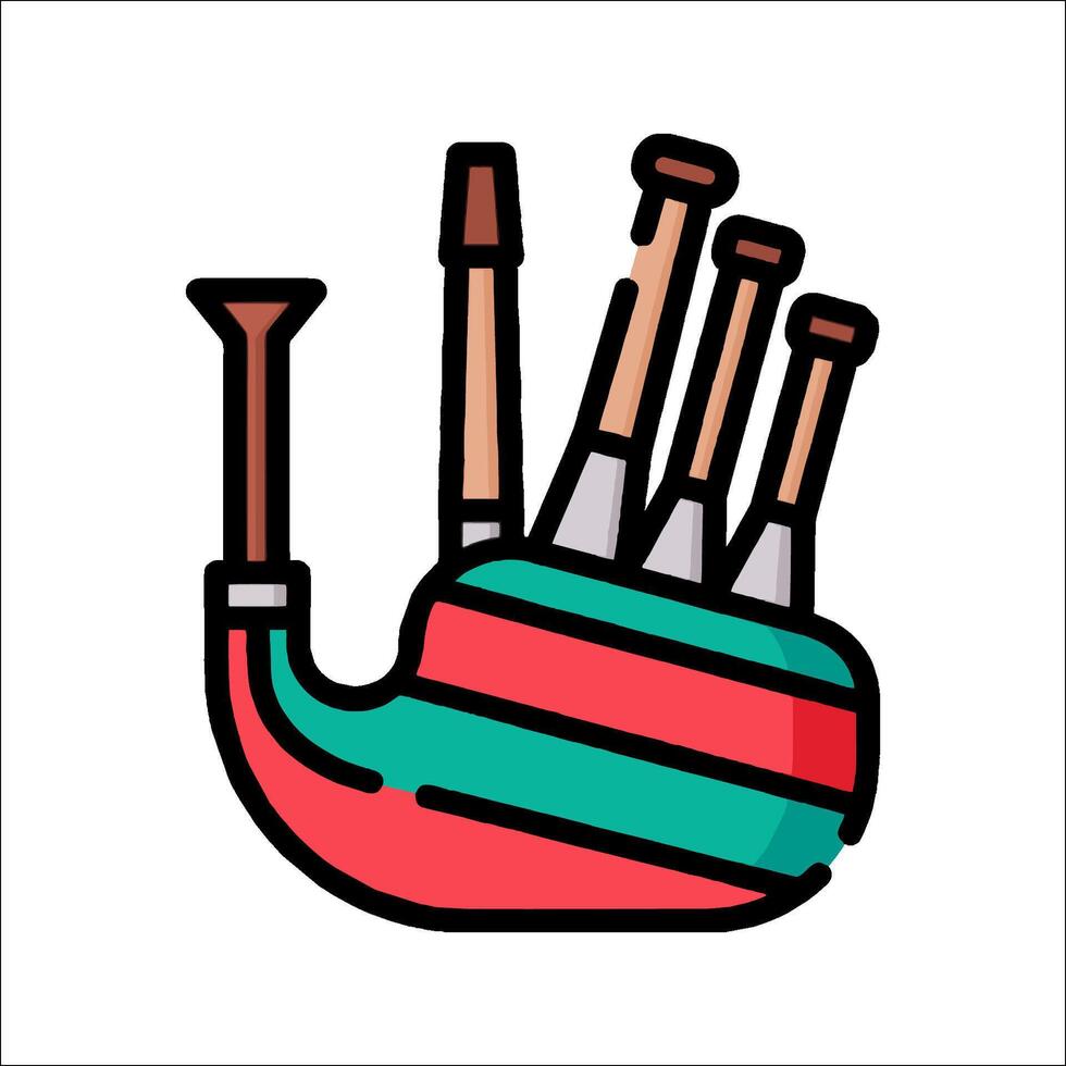 A pipe and a set of pipes in a red and green striped background vector