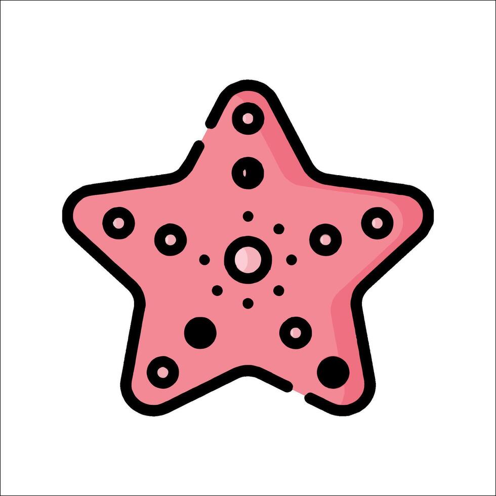 A starfish icon in pink on a white background vector