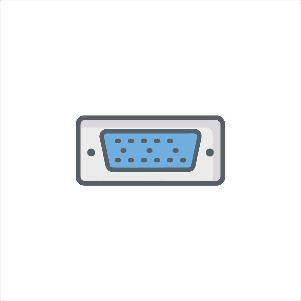 A computer monitor with a blue and white icon vector