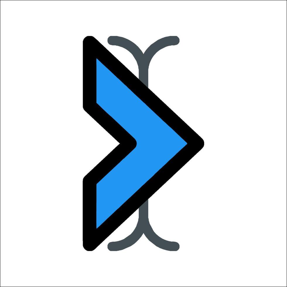 A blue arrow pointing to the right vector