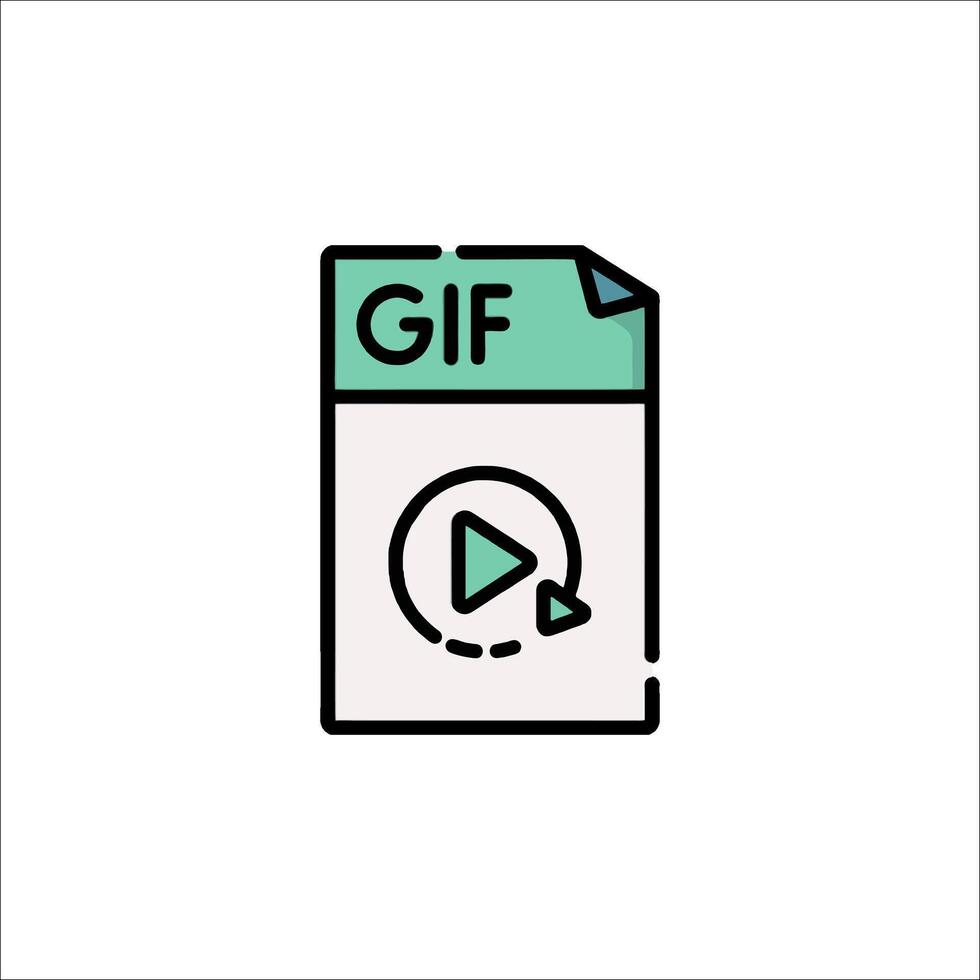 Gif icon, illustration, flat design, flat design, illustration, flat design, vector
