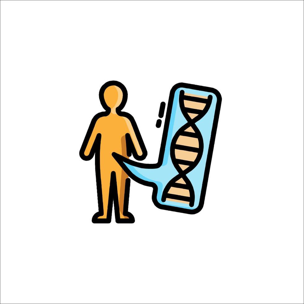 A man holding a dna strand icon vector