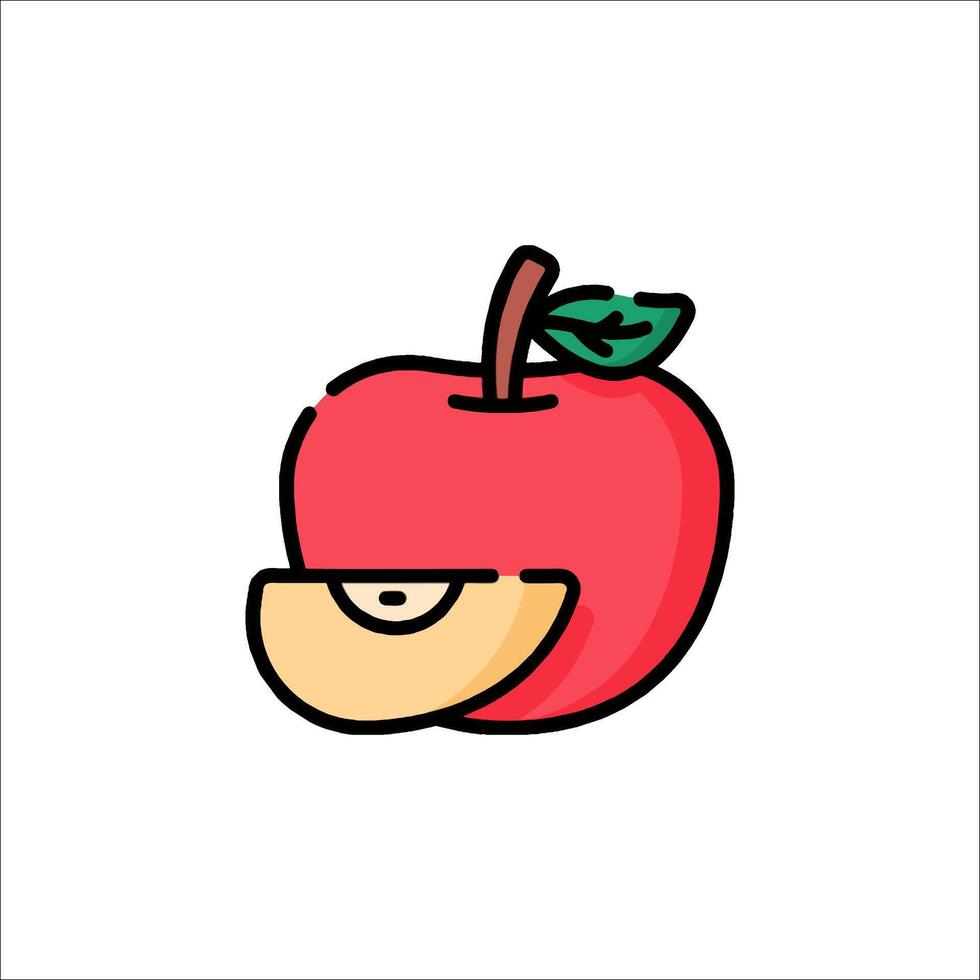 An apple with a bite taken out of it vector