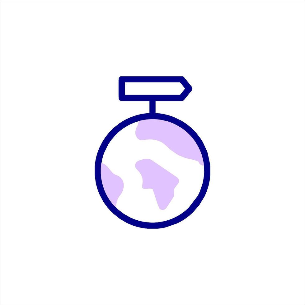 A globe with an arrow pointing to it vector