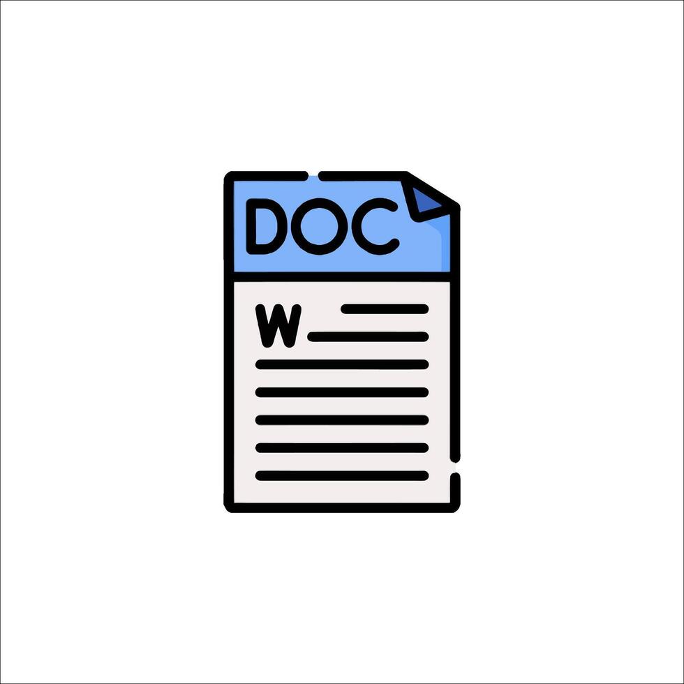 A document icon with a blue line vector