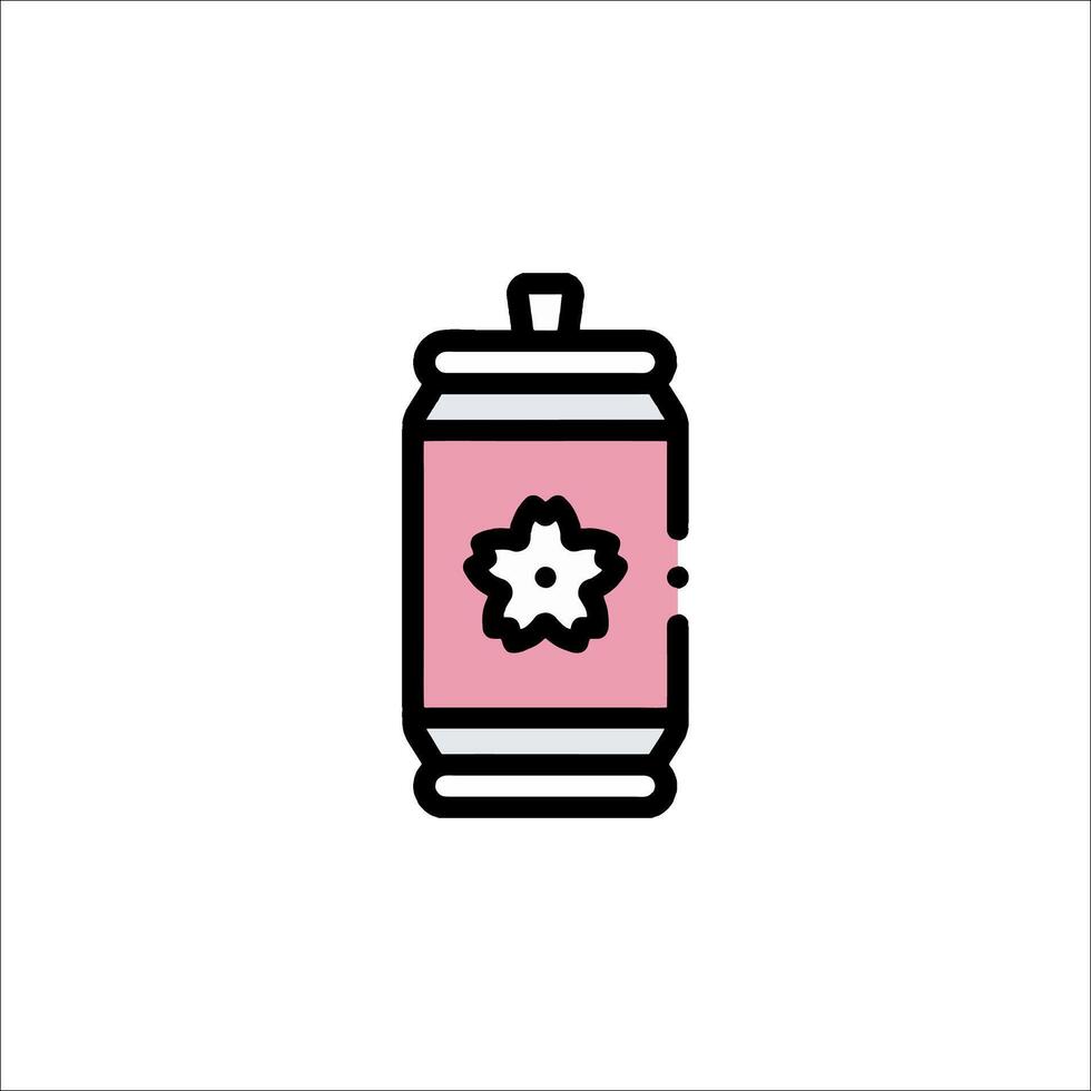 A can of spray paint with a flower on it vector