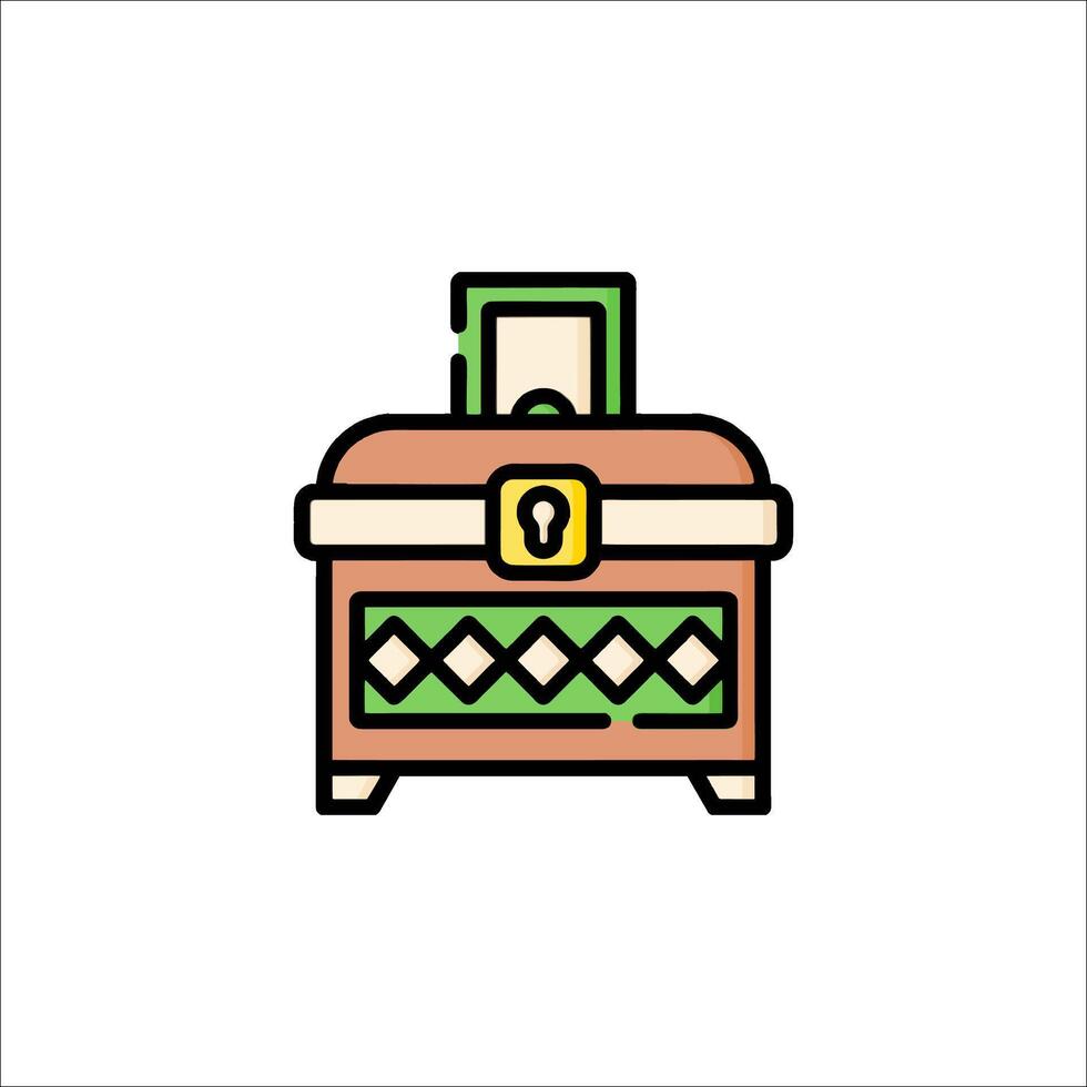 A treasure chest icon on a white background vector