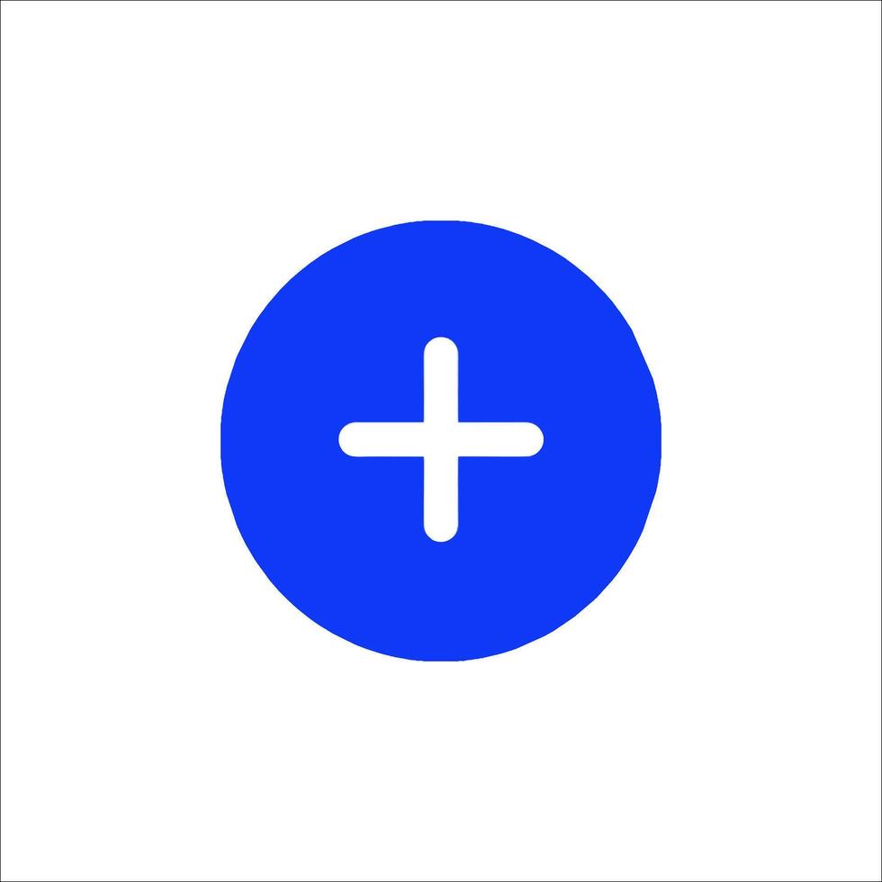 A blue plus sign on a white background vector