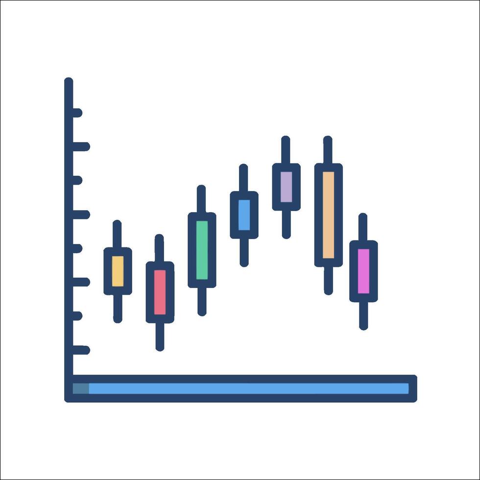 A line icon of a bar chart with a bar graph vector
