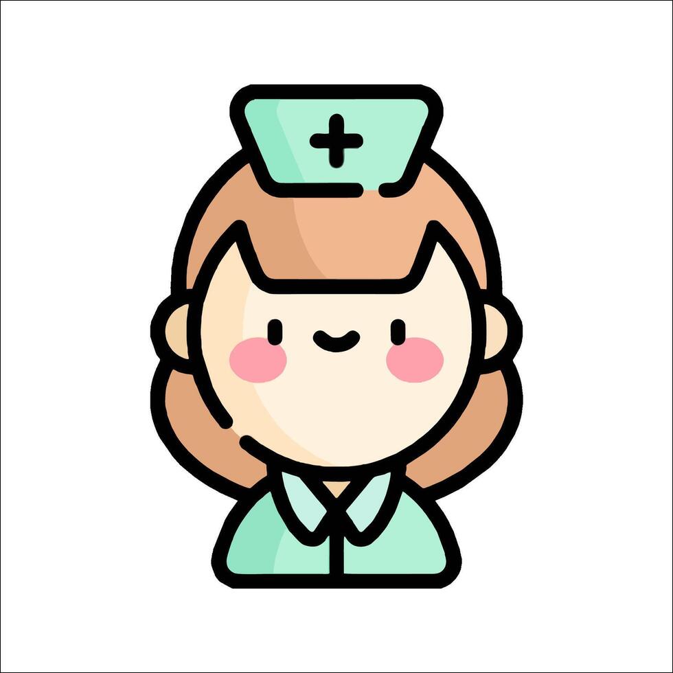 A cartoon nurse with a cross on her head vector