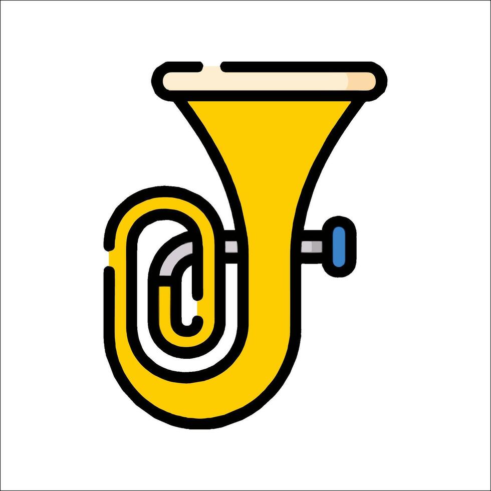 A yellow trumpet icon on a white background vector