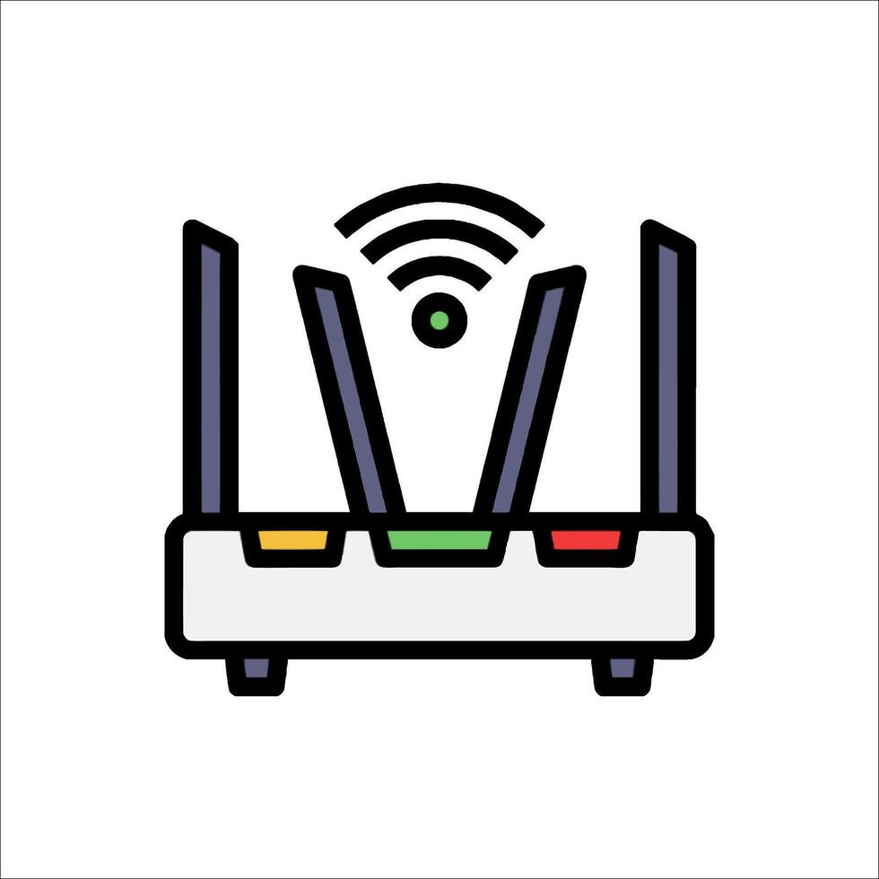 A router with a wifi symbol on it vector