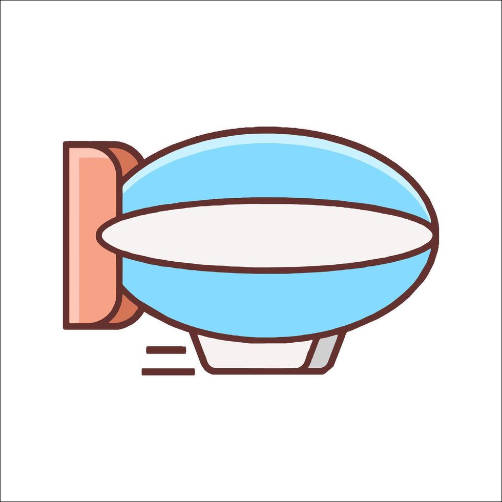 A blue and white airship icon vector