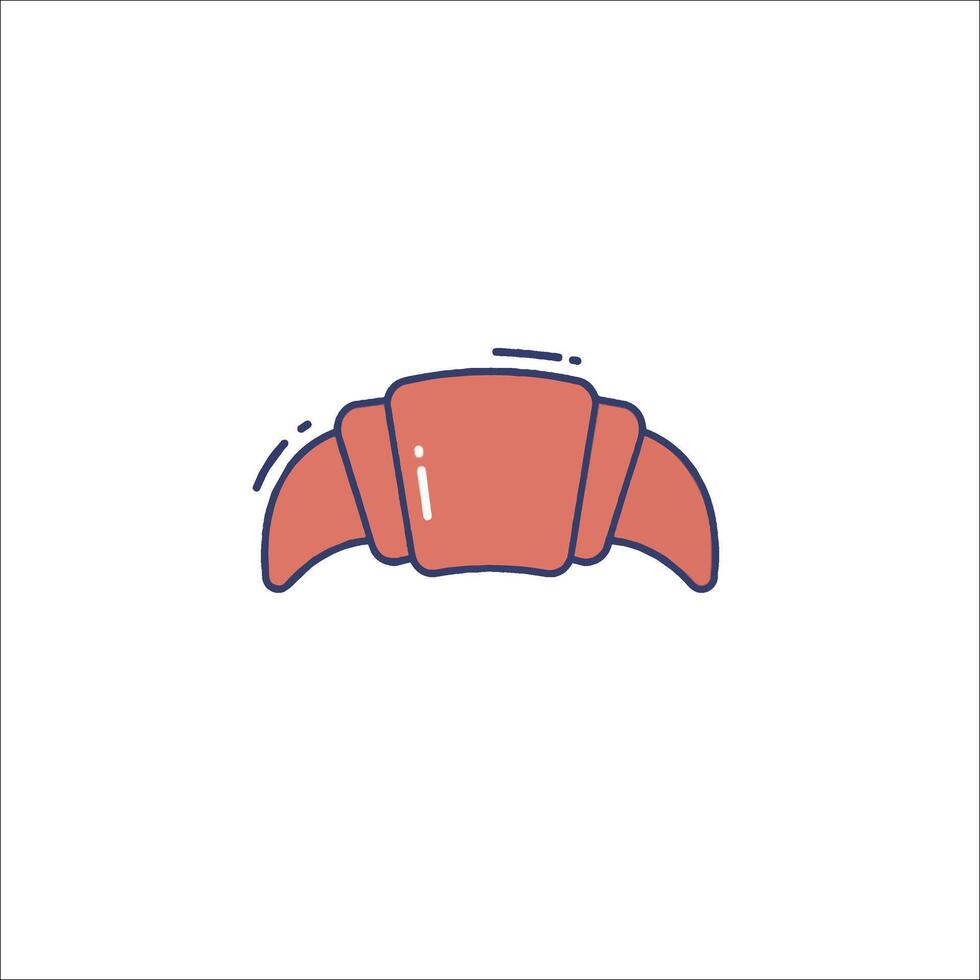 A red and orange croissant icon vector