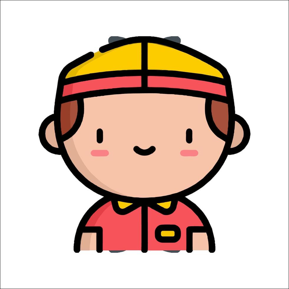 A cartoon character wearing a cap and a red shirt vector