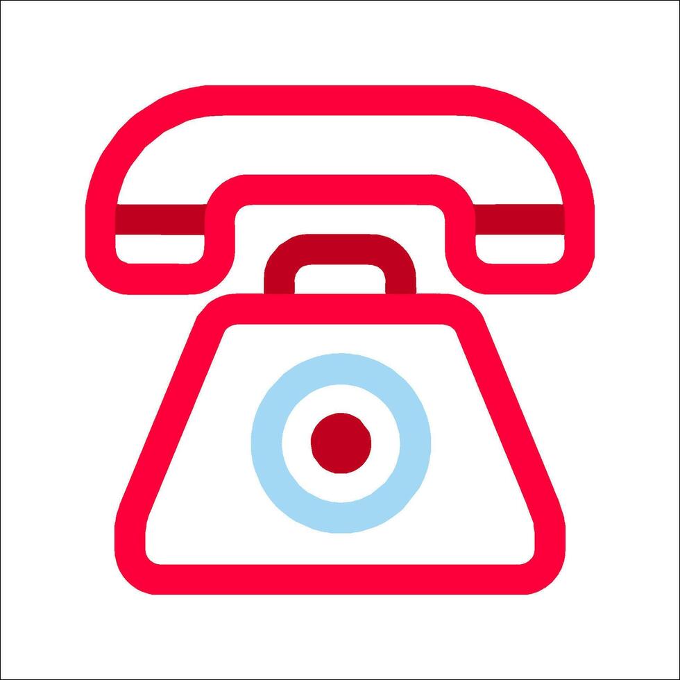 A red telephone icon on a white background vector