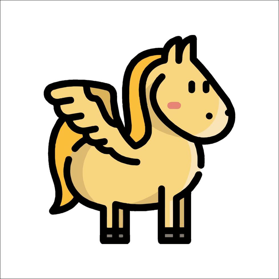 A cartoon horse with wings on its back vector