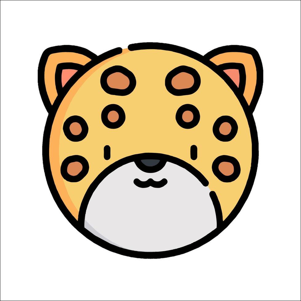 A cartoon leopard head with a big nose vector