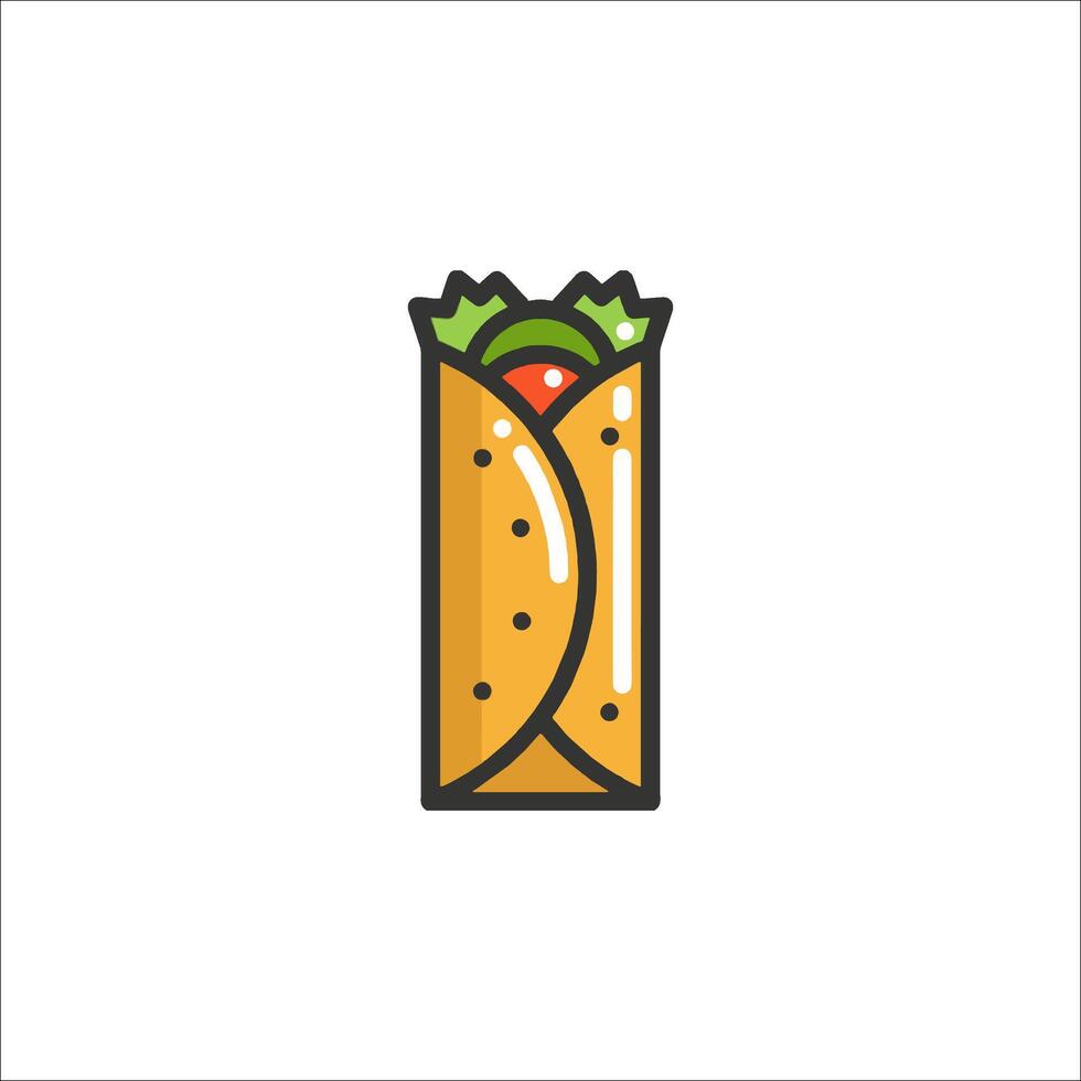 A taco in a wrap icon vector