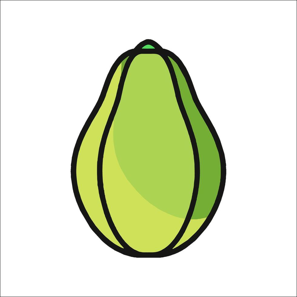 A green avocado on a white background vector