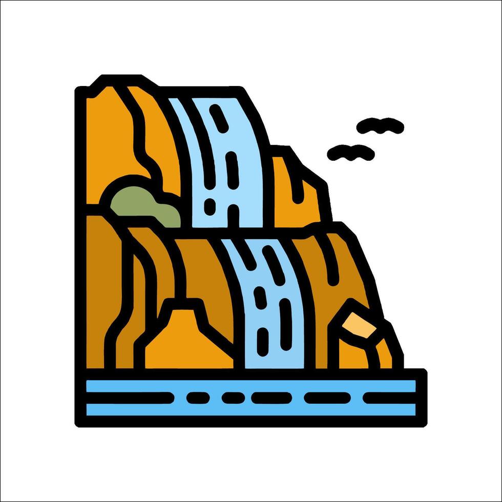 Waterfall icon illustration vector