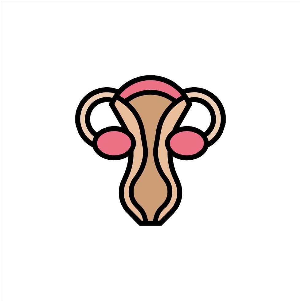 The uterus icon is shown on a white background vector