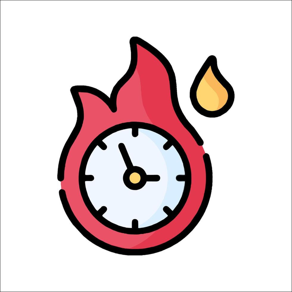 Fire alarm clock icon illustration vector