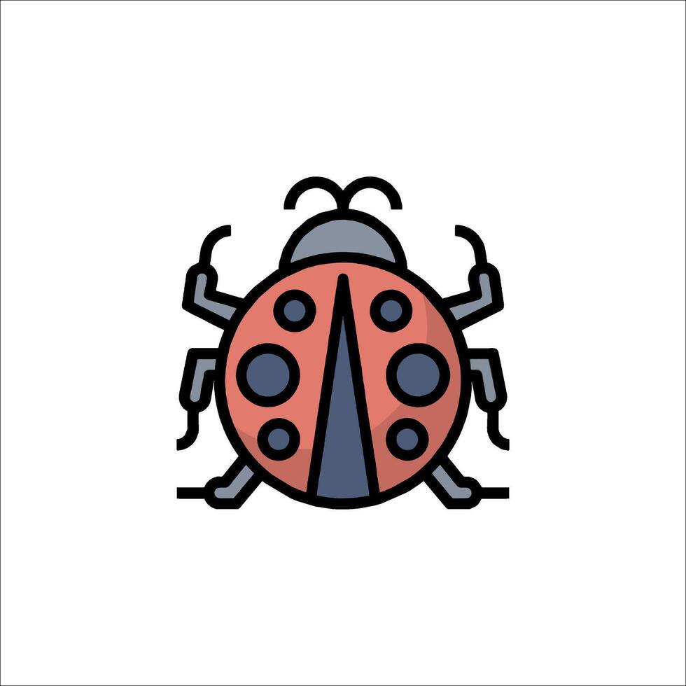 A ladybug icon in a flat style vector