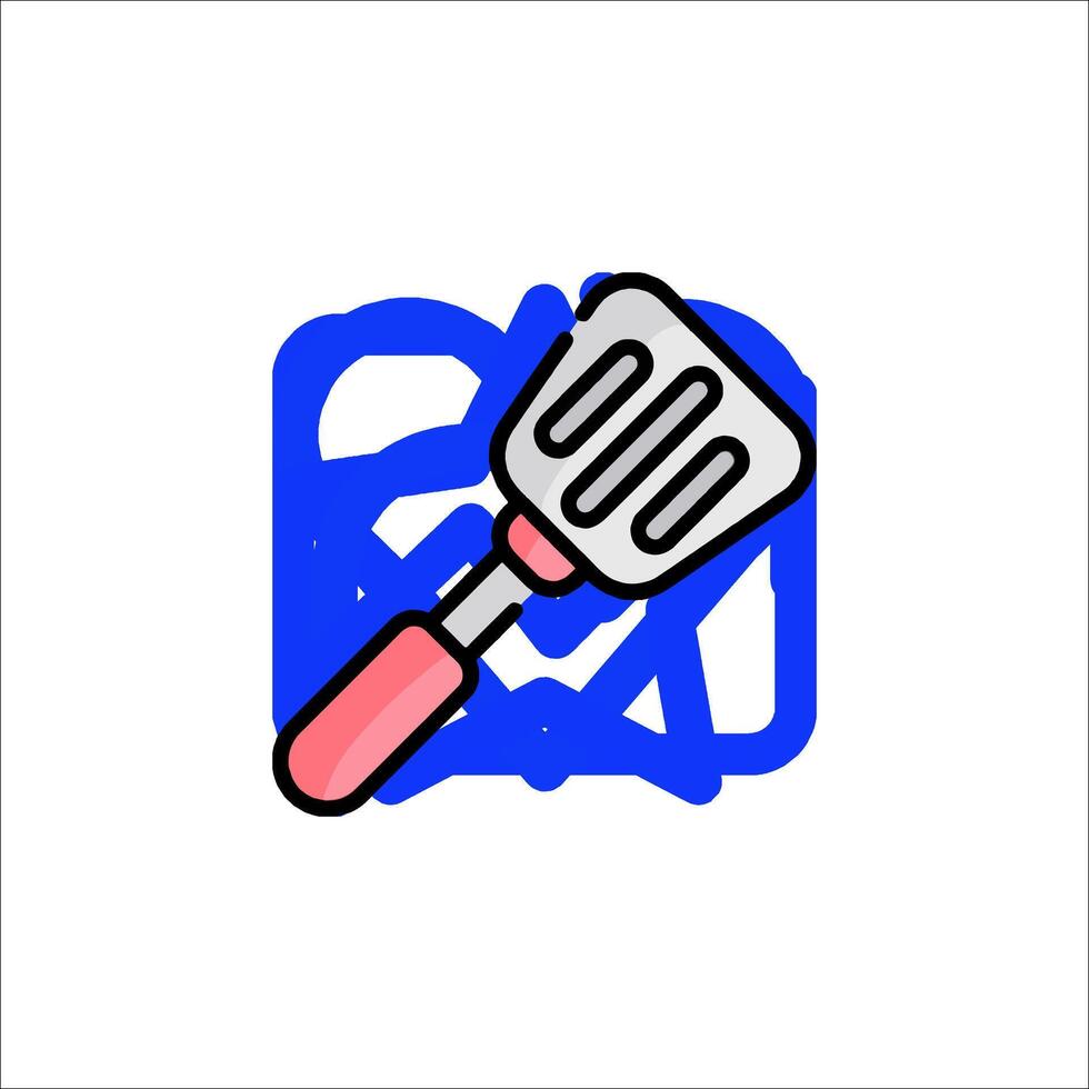 A blue and pink spatula icon on a white background vector