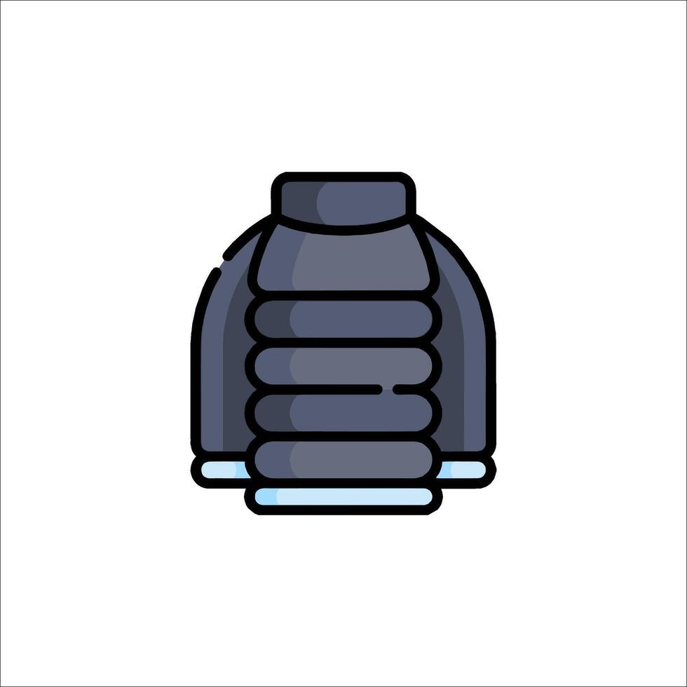 A black and white illustration of a jacket vector