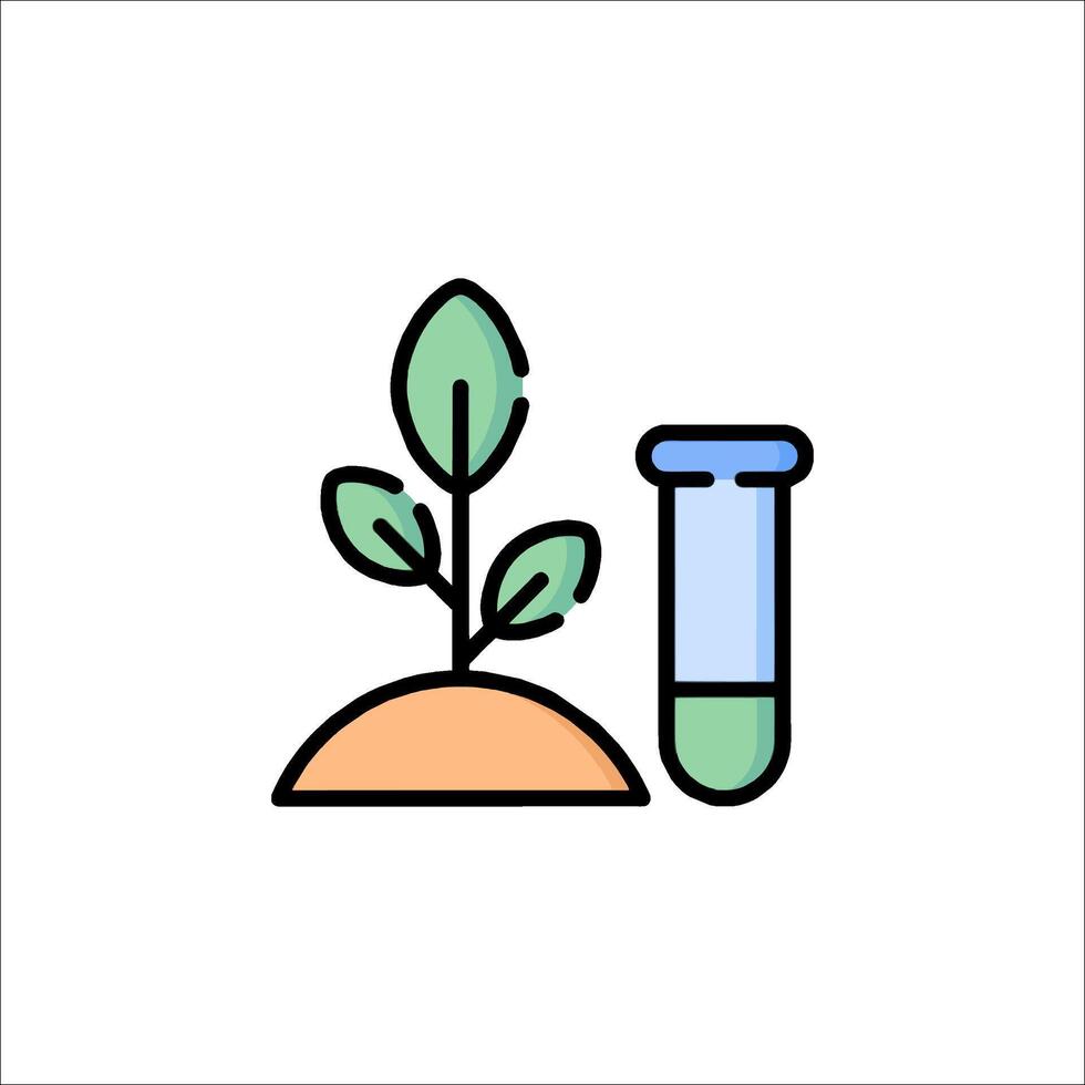 A plant and a test tube with a plant in it vector