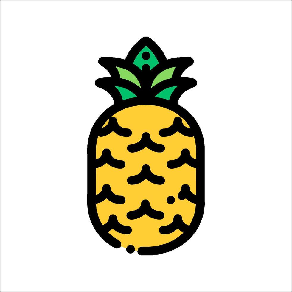 A pineapple with a mustache on it vector