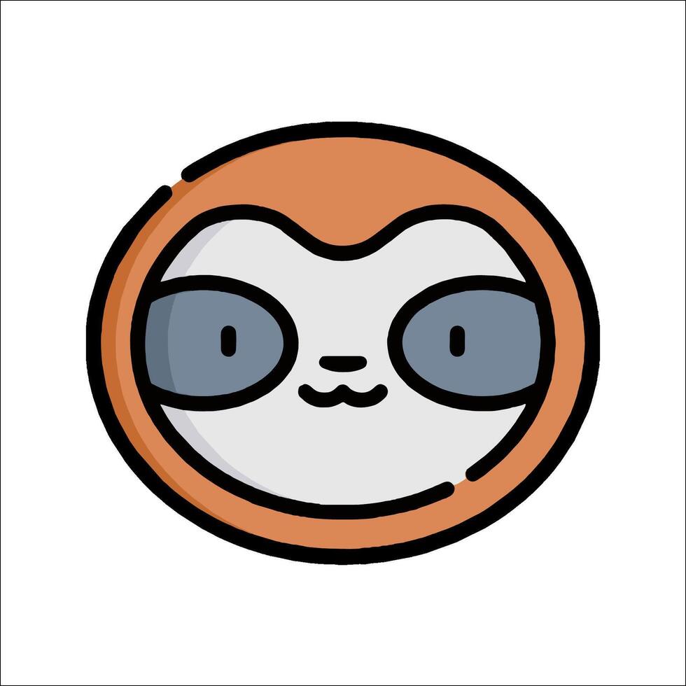 A cartoon sloth with a big head and eyes vector