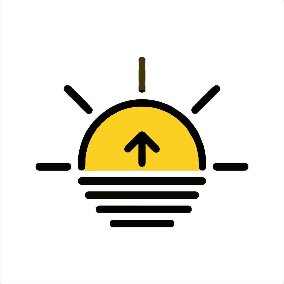 Sunrise icon with an arrow pointing up vector