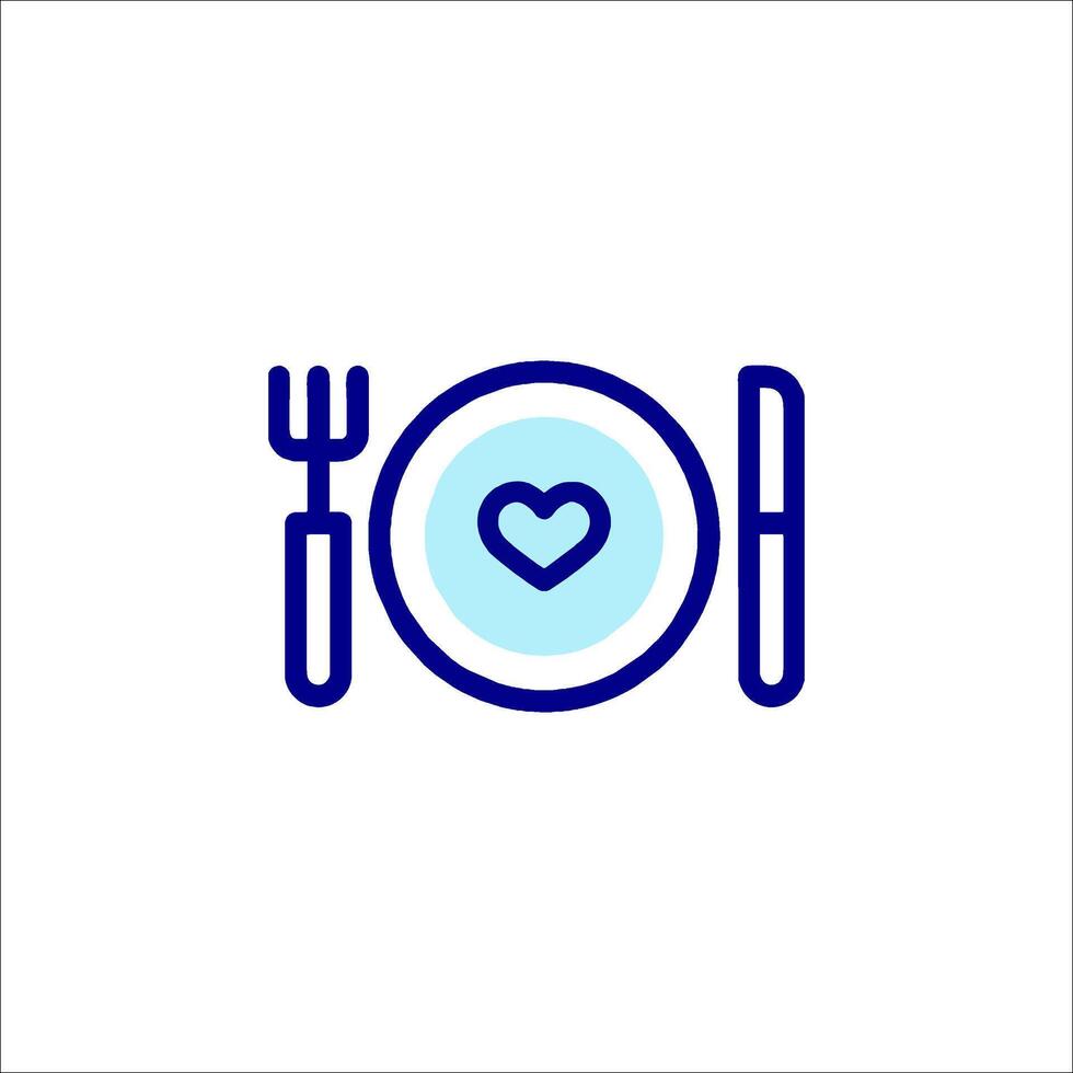 A plate with fork and knife on it vector