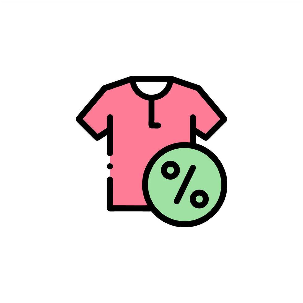A pink t - shirt with a percentage sign on it vector