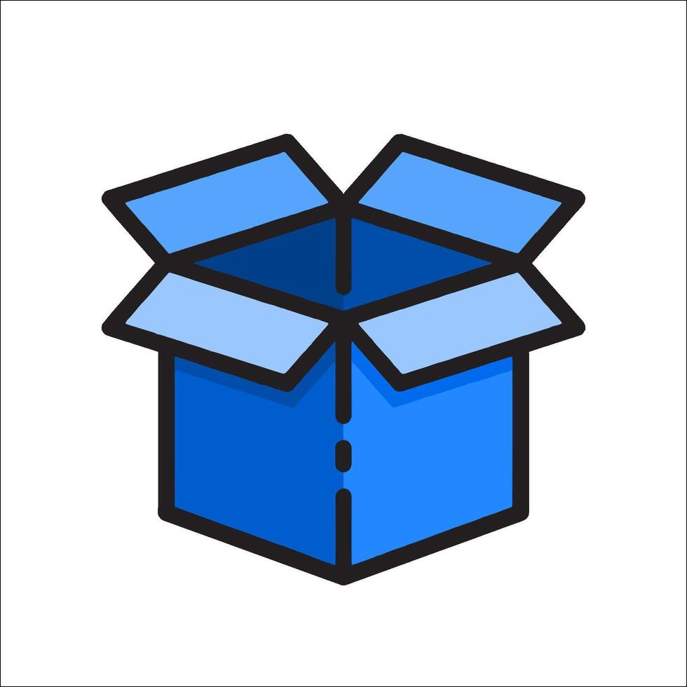 A blue box with a blue lid on it vector
