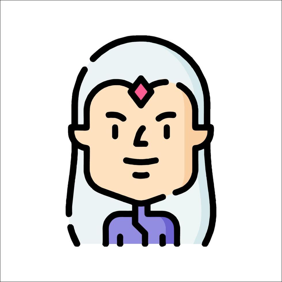 A cartoon avatar of a woman with white hair vector