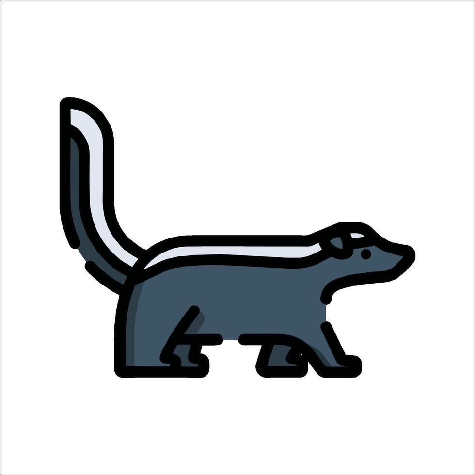 A skunk is standing on a white background vector