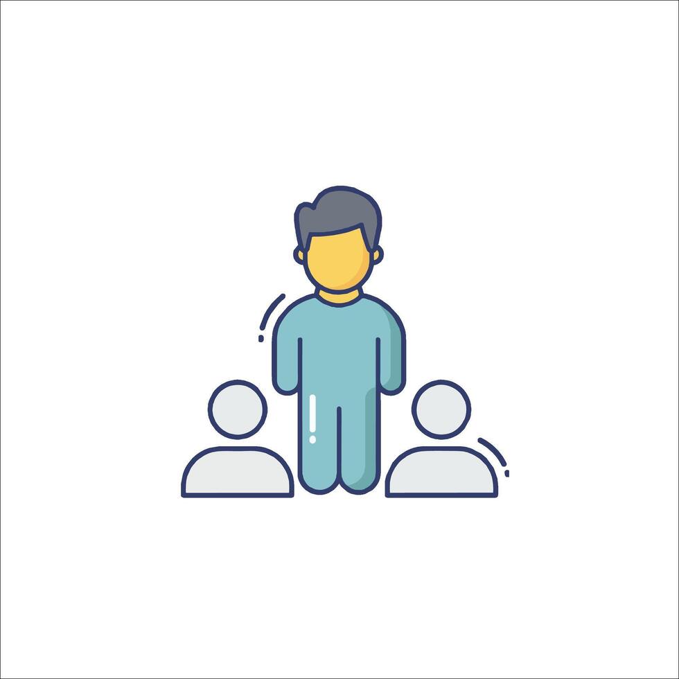A man is standing in front of a group of people vector