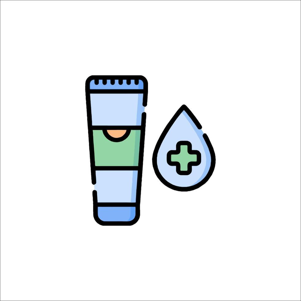 A tube of toothpaste and a drop of water vector