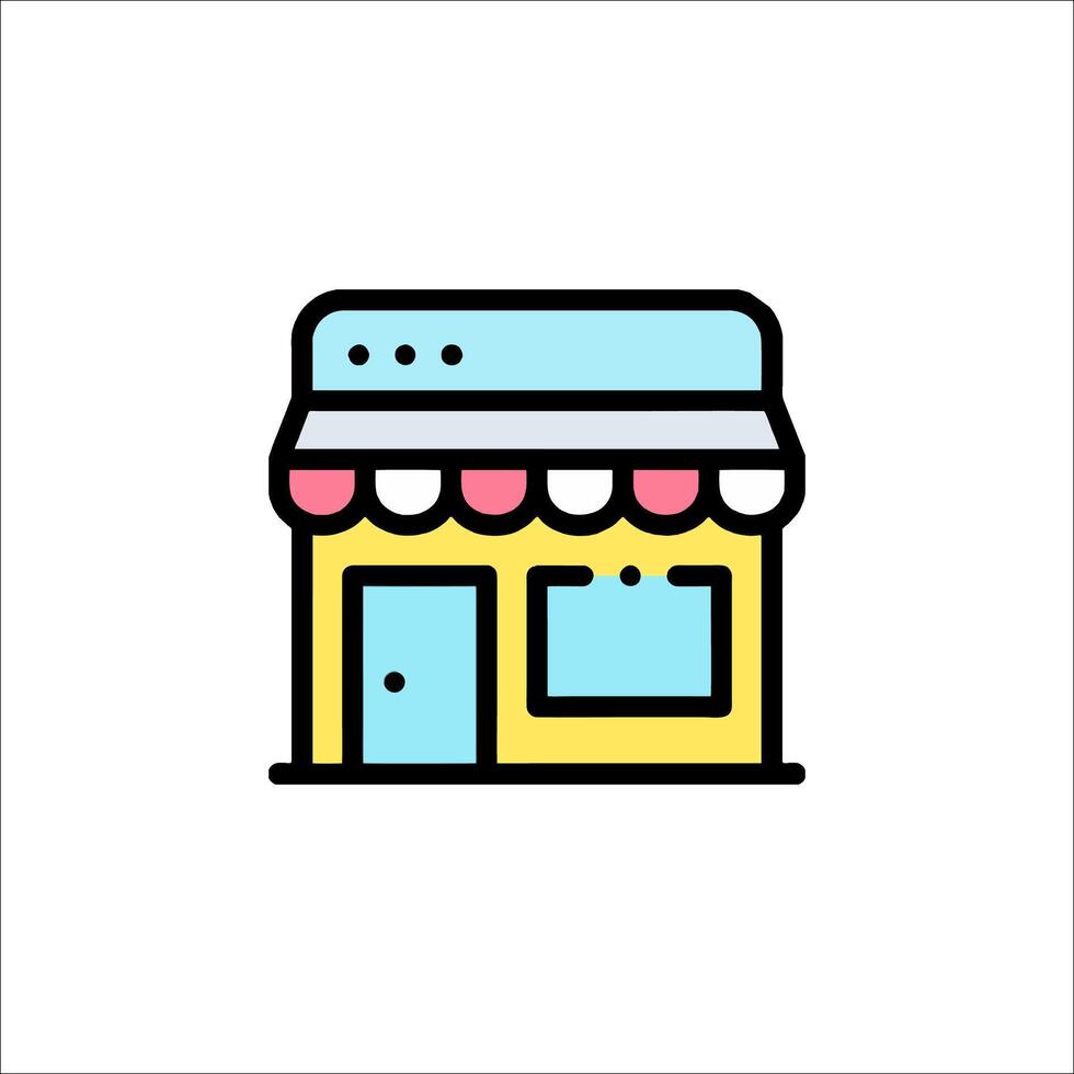 A colorful icon of a store front vector