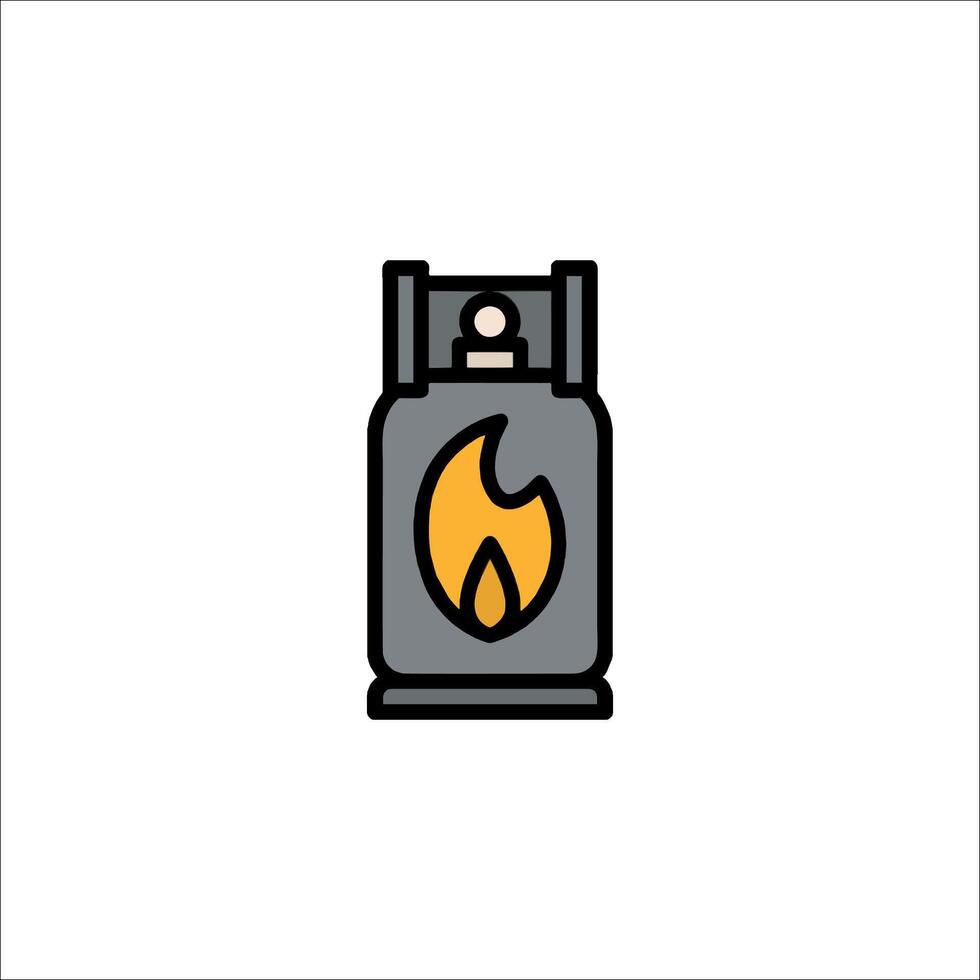 A gas can with a flame icon on a white background vector