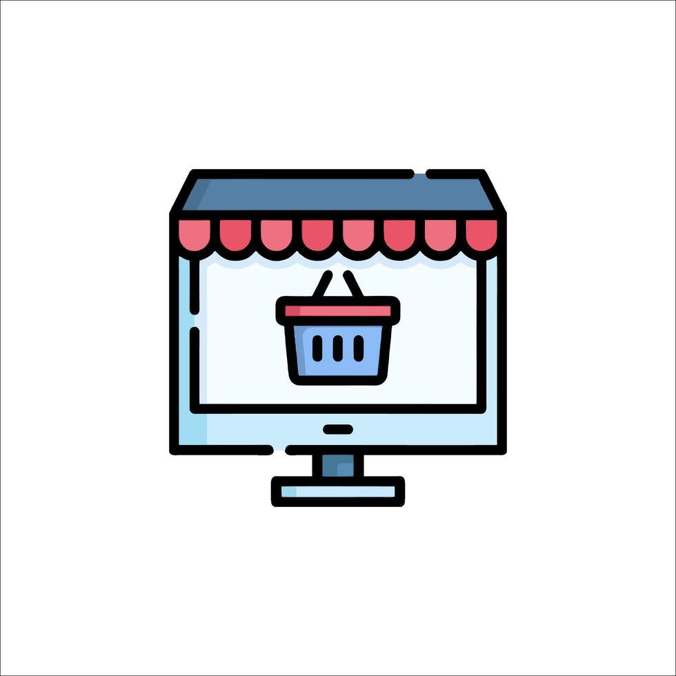 Online shopping icon illustration vector