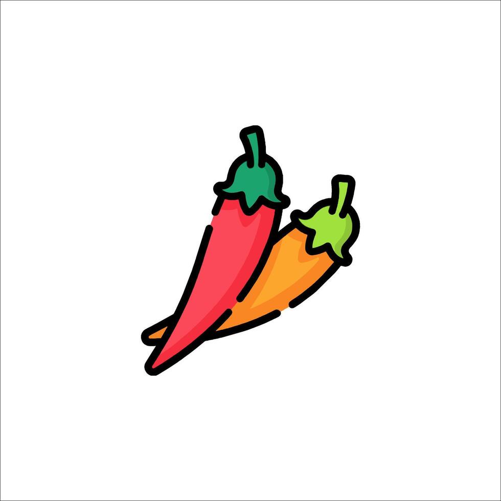 Hot peppers icon illustration vector