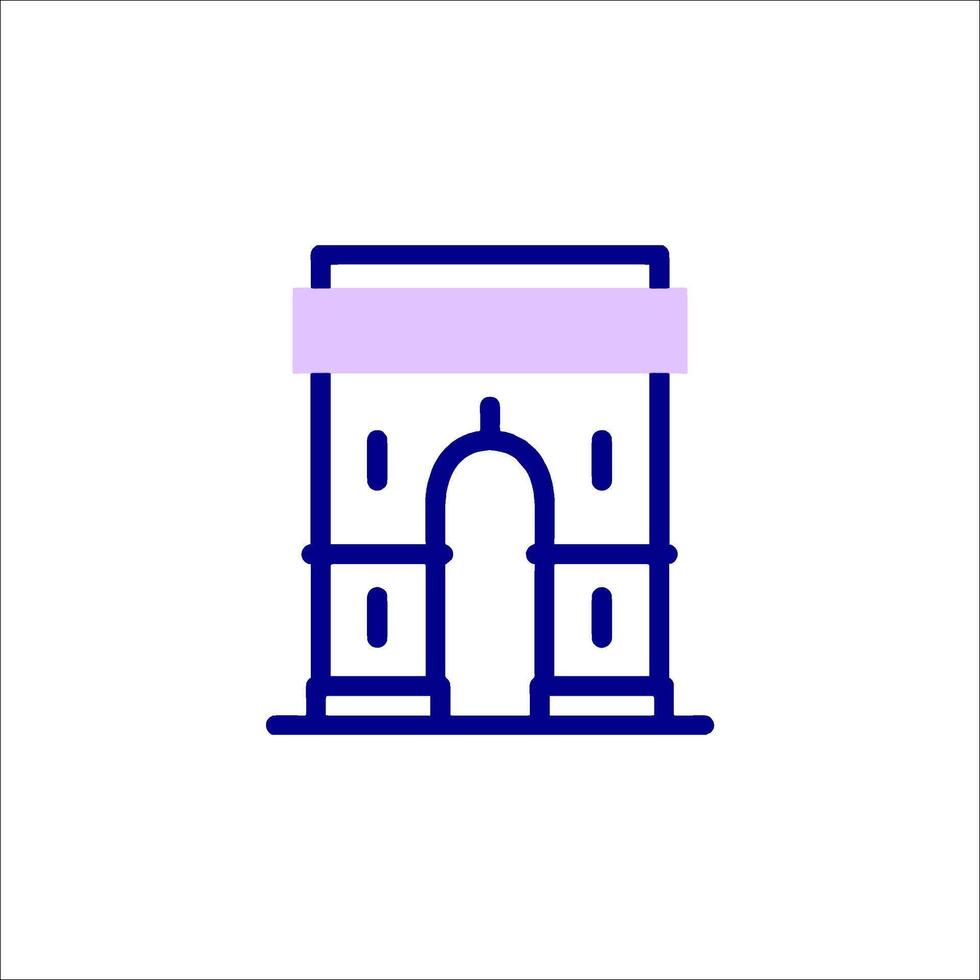 A purple line icon of a building vector