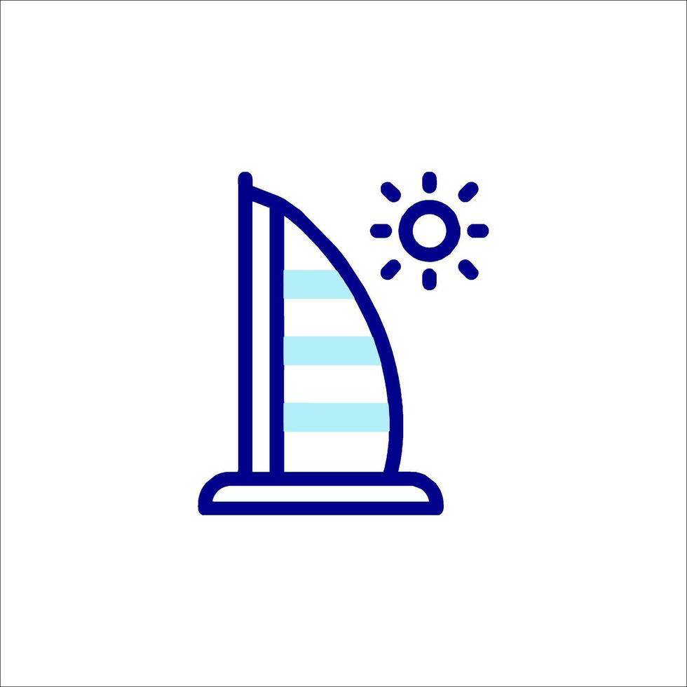 A sailboat with a sun on it vector