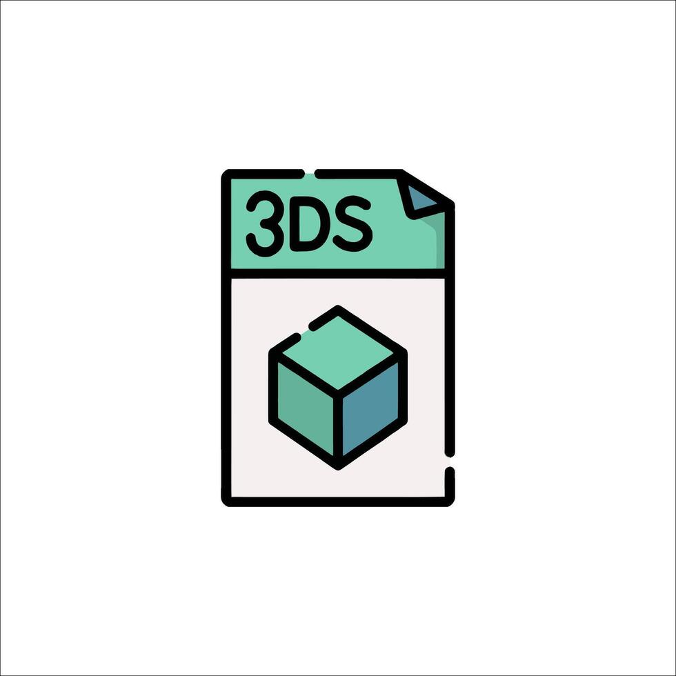 A file with a 3d cube on it vector